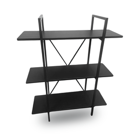 Estante Escritório Preta – Estrutura Metálica com 3 Prateleiras