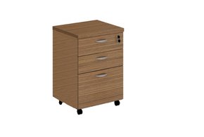 Gaveteiro Volante 3 Gavetas (2 comuns + 1 Para Pasta Suspensa) Todo Na Cor Fresno