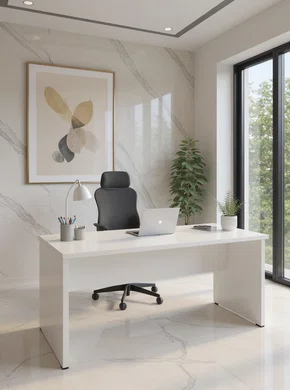 Mesa de Escritório Branca – Design Funcional