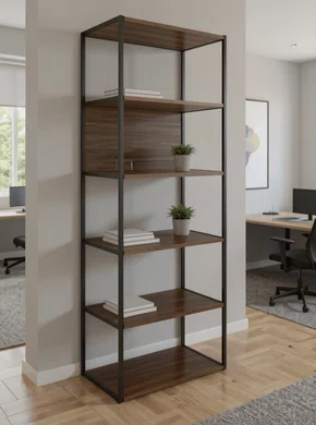 Módulo Extra Alto Ameixa e Preto – Estrutura Metálica com 3 Prateleiras