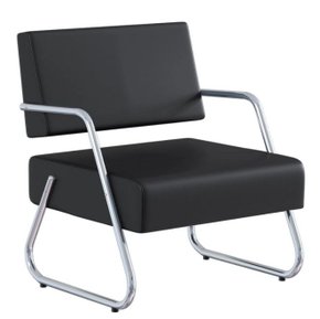 Poltrona Fixa Couríssimo Preta – Estrutura Cromada