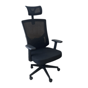 Poltrona Presidente Ergonômica Preto - Com apoio de cabeça