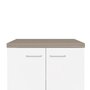 Armário 2 Portas para Escritório Toq Grigio com Branco