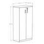 Armário Alto Express 160cm com prateleiras Cinza