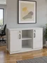 Armário Credenza Baixo Branco – com Porta de Abrir