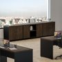 Armário Credenza Start Duas Portas Ameixa com Preto