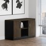 Armário Credenza Start Duas Portas Ameixa com Preto
