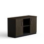 Armário Credenza Start Duas Portas Ameixa com Preto