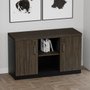 Armário Credenza Start Duas Portas Ameixa com Preto