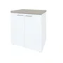 Balcão para Escritório 2 Portas Toq Grigio com Branco