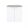 Balcão para Escritório 2 Portas Toq Grigio com Branco