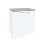 Balcão para Escritório 2 Portas Toq Grigio com Branco
