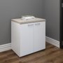 Balcão para Escritório 2 Portas Toq Grigio com Branco