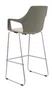 Banqueta Alta - com Braços Assento Estofado Base Cromada