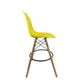 Banqueta Base em Madeira Eames Amarela