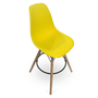 Banqueta Base em Madeira Eames Amarela