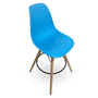 Banqueta Base Madeira Eames Azul