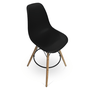 Banqueta Base Madeira Eames Preta