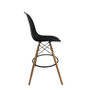 Banqueta Base Madeira Eames Preta