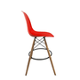 Banqueta Base Madeira Eames Vermelho
