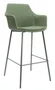 Banqueta Verde - em Tecido Buclê com Estrutura Metálica Preta