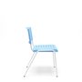 Cadeira 4 Pés Multi297 Sem Braço Com Estrutura Branca e Assento/Encosto Azul Claro