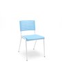 Cadeira 4 Pés Multi297 Sem Braço Com Estrutura Branca e Assento/Encosto Azul Claro