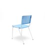 Cadeira 4 Pés Multi297 Sem Braço Com Estrutura Branca e Assento/Encosto Azul Claro