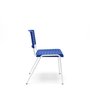 Cadeira 4 Pés Multi297 Sem Braço Com Estrutura Branca e Assento/Encosto Azul Escuro