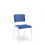 Cadeira 4 Pés Multi297 Sem Braço Com Estrutura Branca e Assento/Encosto Azul Escuro