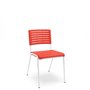 Cadeira 4 Pés Multi297 Sem Braço Com Estrutura Branca e Assento/Encosto Vermelho