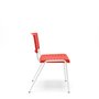 Cadeira 4 Pés Multi297 Sem Braço Com Estrutura Branca e Assento/Encosto Vermelho