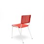 Cadeira 4 Pés Multi297 Sem Braço Com Estrutura Branca e Assento/Encosto Vermelho