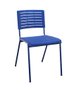Cadeira 4 Pés Multi297 Sem Braço Com Estrutura e Assento/Encosto Azul Escuro