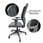 Cadeira de Escritório Cinza Back System em Tela preta