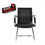 Cadeira Fixa Preta -  Estrutura Cromada