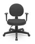 Cadeira Operativa Executiva BackSystem Lisa Tecido Preta Plaxmetal