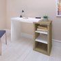 Escrivaninha em MDP Com Nichos Wood Olmo/Branco