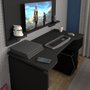 Escrivaninha Gamer com Painel 2 Prateleiras Mobile Preta