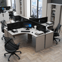 Estação de Trabalho Slim Express Cinza 135cm