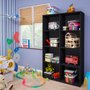 Estante Alta Preta Clean 6 Prateleiras