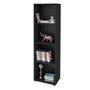 Estante Livreiro Preta Clean 3 Prateleiras