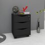 Gaveteiro em MDP com 3 Gavetas Face Preto Artany