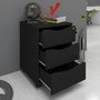 Gaveteiro em MDP com 3 Gavetas Face Preto Artany