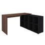 Mesa Com Nichos Auxiliares Nero Ipê com Preto
