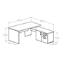 Mesa de Escritório Armário Pedestal Prius Ameixa/Preto