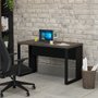 Mesa de Escritório com Pé Metal 120cm Ameixa com Preto