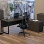 Mesa de Escritório Diretor com Pé Metal Ameixa com Preto