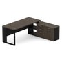 Mesa de Escritório Diretor com Pé Metal Ameixa com Preto