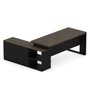 Mesa de Escritório Diretor com Pé Metal Ameixa com Preto